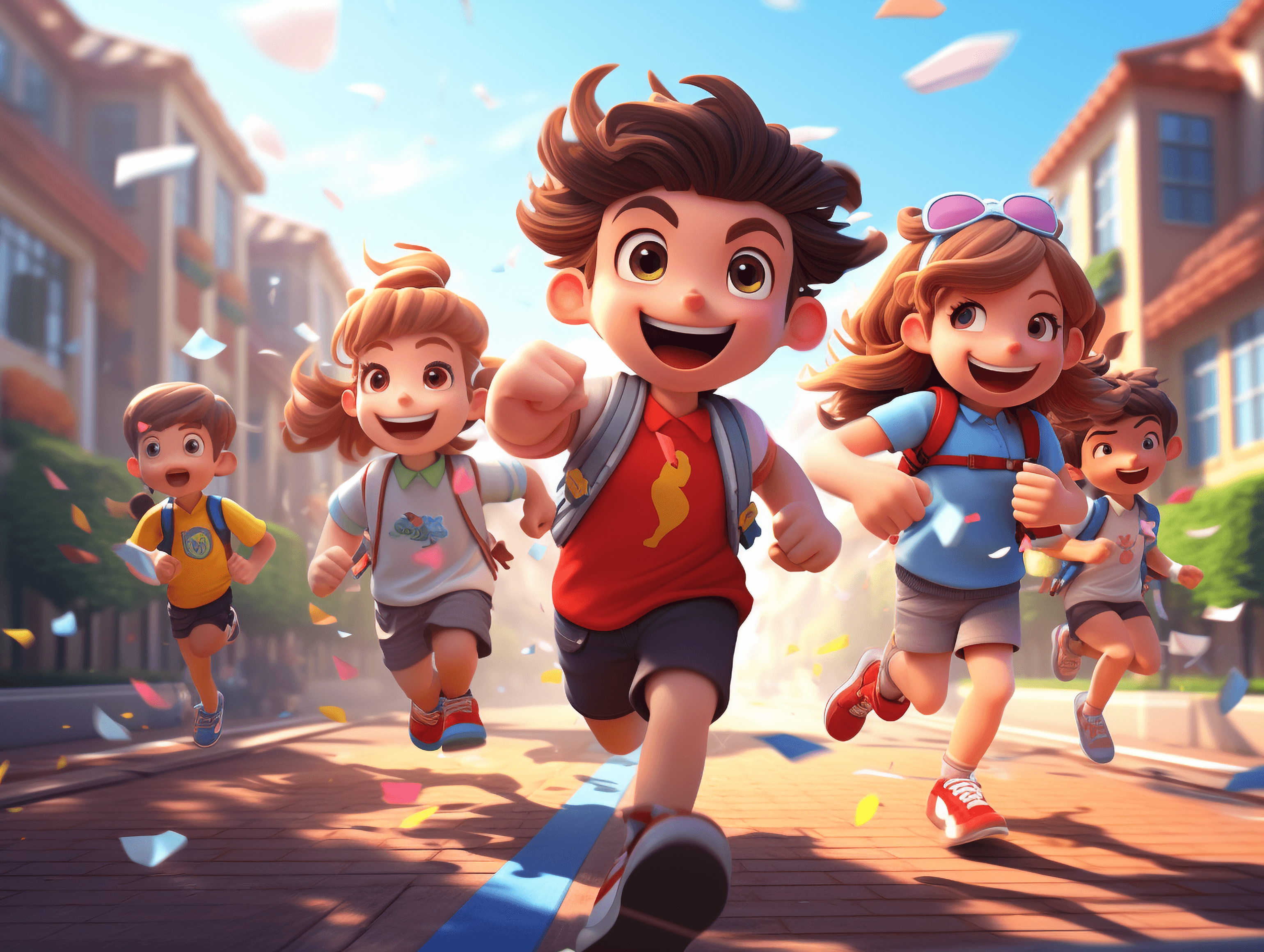 Kids, school and toys illustration